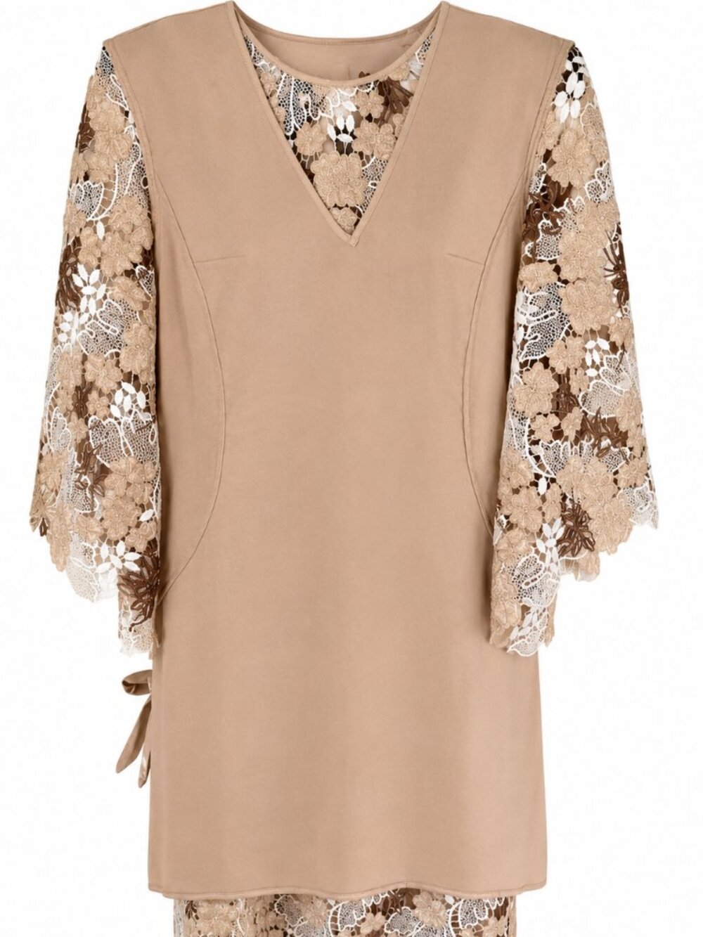 RICH RADI Q'S Rhinestone Openwork Embroidered Florals Lace Dress - Picture 11 of 16